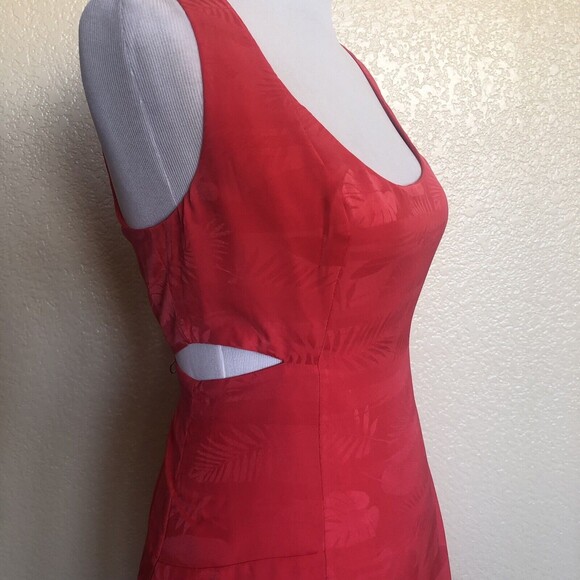 Guess Spike Punch Nathaly Cutout A-Line Mini Dress Size L Red Pink New - Picture 6 of 11